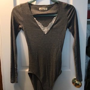 gray and white body suit